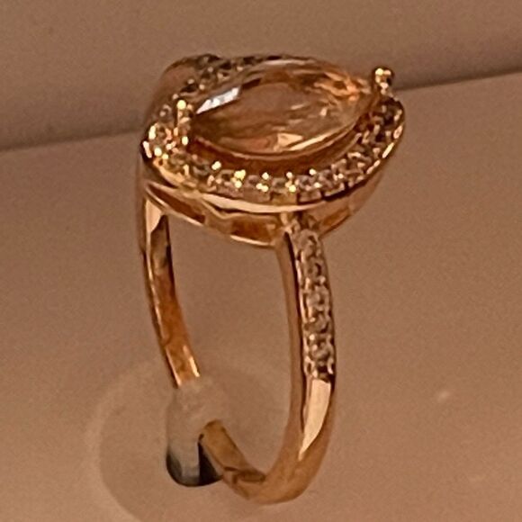 New in box CHARTER CLUB marquis Cut rose gold plated cubic zirconia Ring - Picture 3 of 7